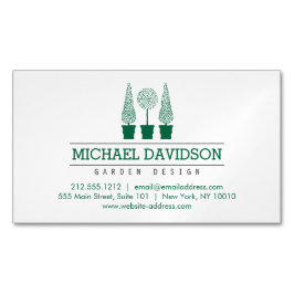 Topiary Trio Gardener Landscaping Mörk grönt Magnetiska Visitkort
