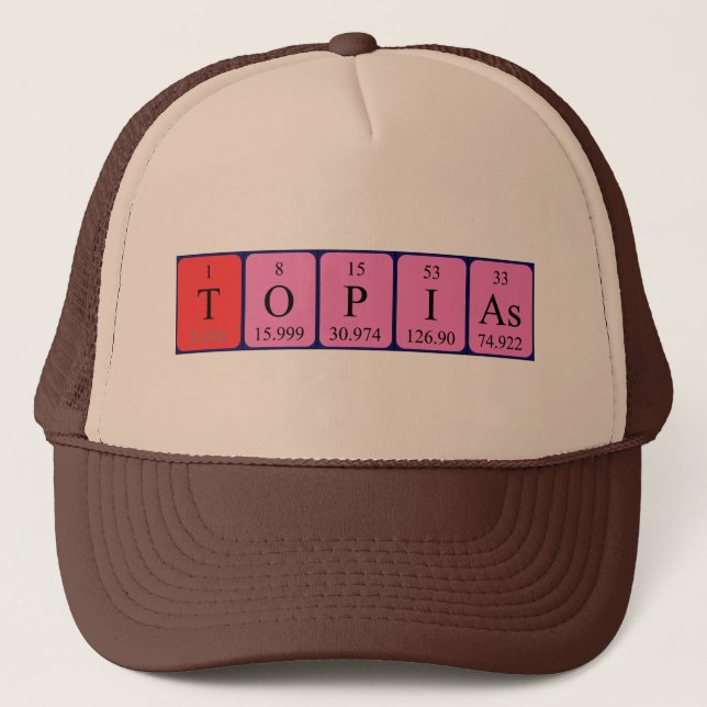 Topias periodisk hatt bord namn keps (Framsida)