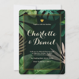 Topiskt Löv Mönster | Bröllopsinbjudan Inbjudningar