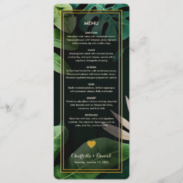 Topiskt Löv Mönster | Menykort för Bröllop Meny