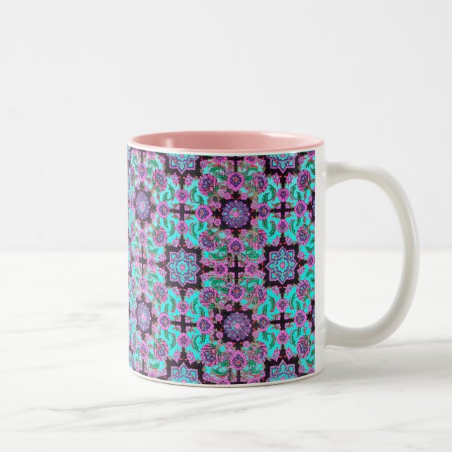 TOPKAPI, svart och blå,lila,grönt, rosa Två-Tonad Mugg (Höger)