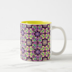 TOPKAPI, svart och gult, lila, grönt, rosa Två-Tonad Mugg