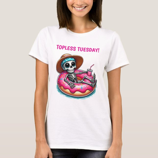 TOPLESS TUESDAY SKELETON T SHIRT (Framsida)