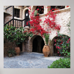 Toplou Monastery Churches courtyard POSTER