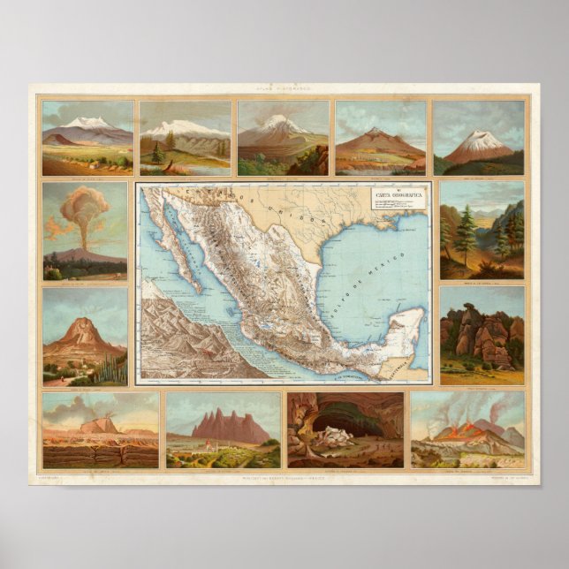 Topografi i Mexiko Poster (Framsidan)