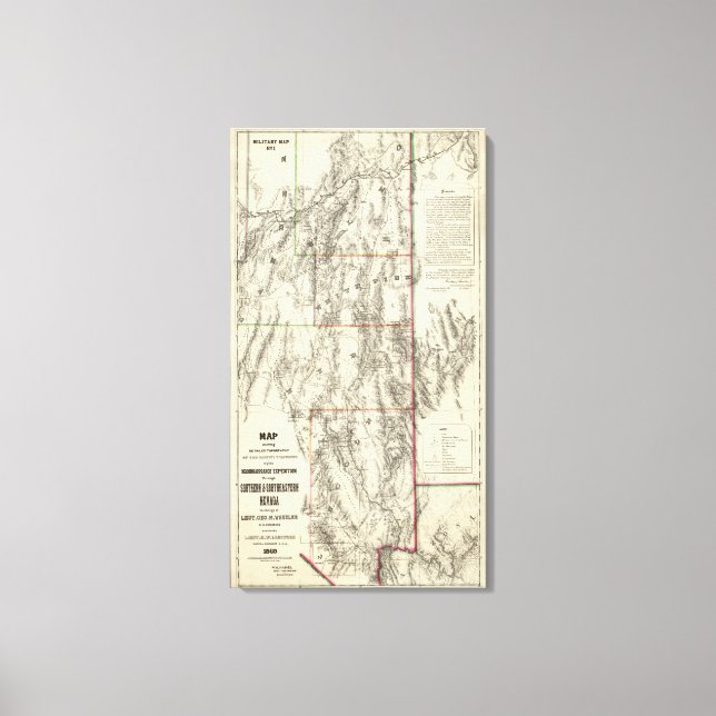 Topografi i södra Nevada Canvastryck (Framsida)
