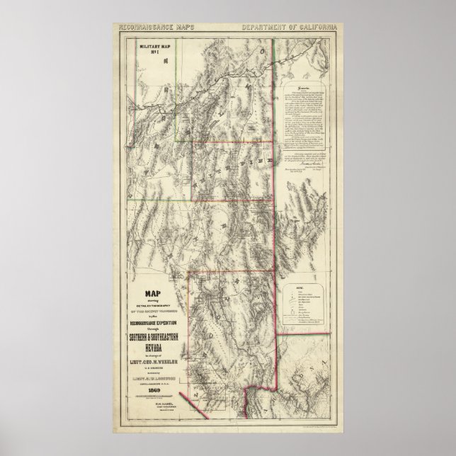 Topografi i södra Nevada Poster (Framsidan)