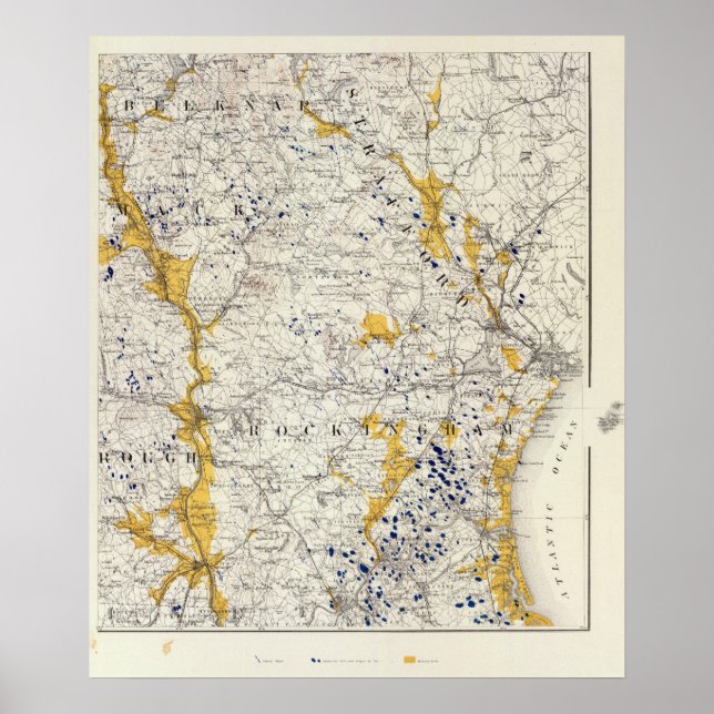 Topografi och Karta i Glace of New Hampshire Poster (Framsidan)