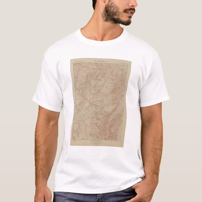 Topografikarta, Yellowstone medborgaredel, Wyoming Tee (Framsida)