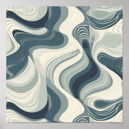 Topografisk Abstrakt Mönster Poster