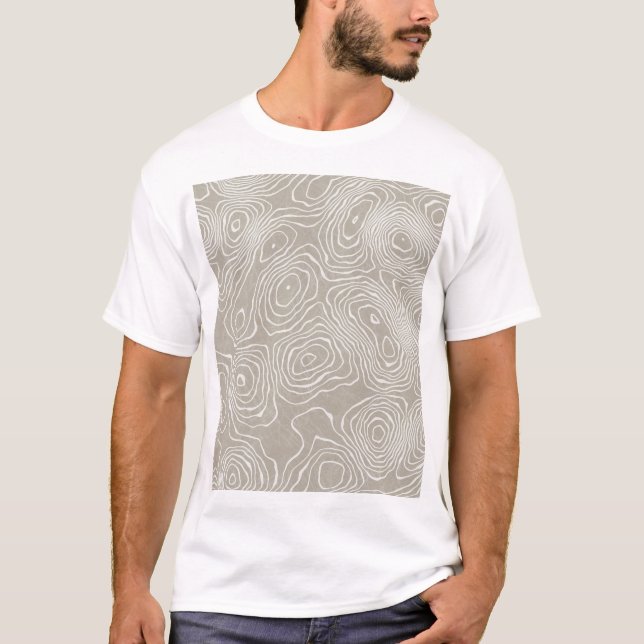 Topografisk jord Linjer: Organic Karta T Shirt (Framsida)