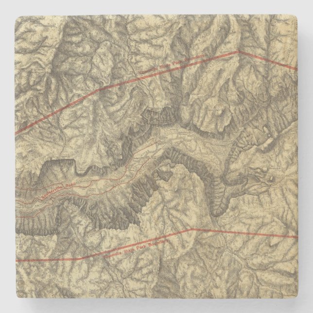 Topografisk karta av den Yosemite dalen Underlägg Sten (Framsidan)