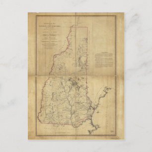 Topografisk karta över provinsen New Hampshire (17 Vykort