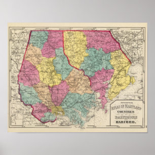 Topografisk kartbok av Maryland län 4 Poster
