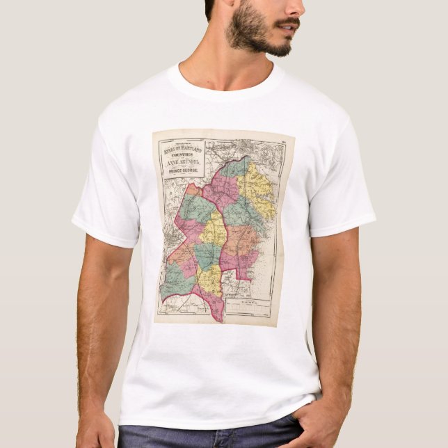 Topografisk kartbok av Maryland län 4 T-shirt (Framsida)
