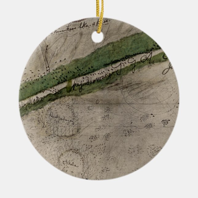 Topografisk kartlägga av slagfältet av Litten Julgransprydnad Keramik (Framsidan)