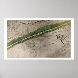 Topografisk kartlägga av slagfältet av Litten Poster