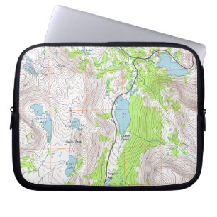 Topografisk kontur Karta Laptop Fodral