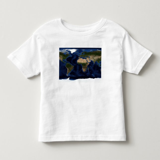 Topografisk och batymetrisk skuggning av fullt jor tee shirt (Framsida)