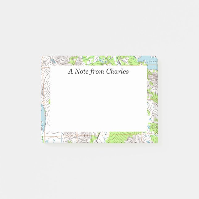 Topografisk Personlig Karta Post-it Block (Framsida)