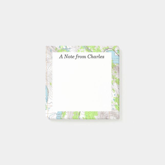 Topografisk Personlig Karta Post-it Block (Framsida)