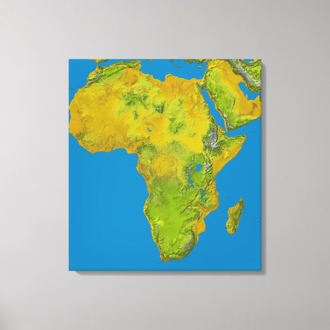 Topografisk vy av Afrika Canvastryck (Framsida)