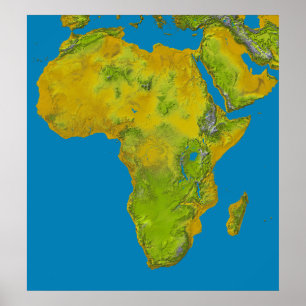 Topografisk vy av Afrika Poster