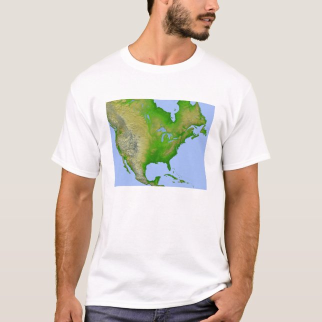 Topografisk vy i Nordamerika T Shirt (Framsida)