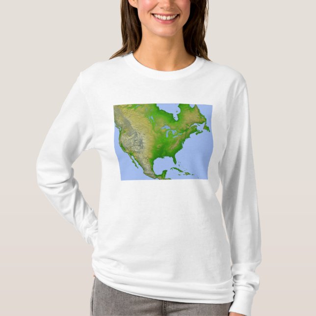 Topografisk vy i Nordamerika Tee Shirt (Framsida)