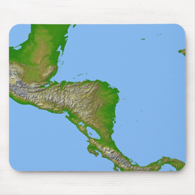 Topografisk vy över Centralamerika Musmatta (Framsidan)