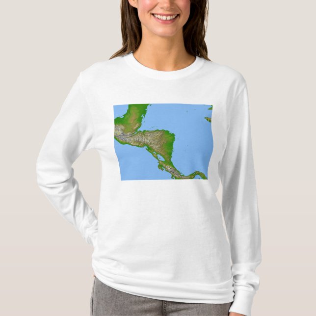 Topografisk vy över Centralamerika T-shirt (Framsida)