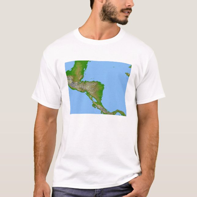 Topografisk vy över Centralamerika Tee Shirt (Framsida)
