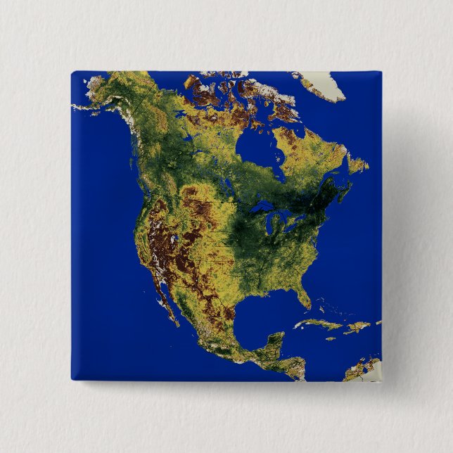 Topografisk vy över Nord- och Centralamerika Knapp (Framsida)