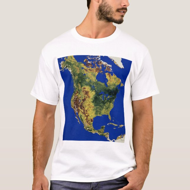 Topografisk vy över Nord- och Centralamerika T Shirt (Framsida)