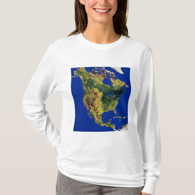 Topografisk vy över Nord- och Centralamerika Tee Shirt (Framsida)
