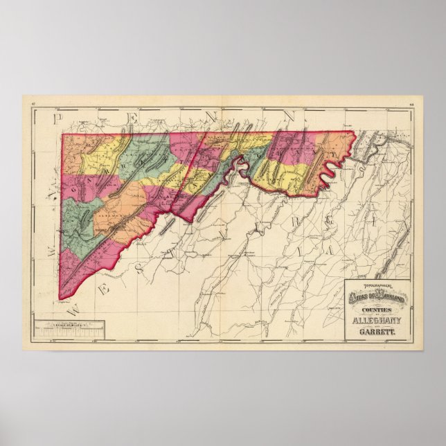 Topografiska atlas av Maryland fylke 2 Poster (Framsidan)
