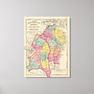 Topografiska atlas av Maryland fylke 4 Canvastryck