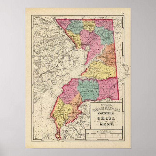 Topografiska atlas från Maryland fylke Poster (Framsidan)