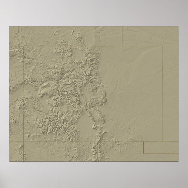 Topografiska Karta i Colorado Poster (Framsidan)