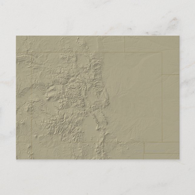 Topografiska Karta i Colorado Vykort (Framsida)