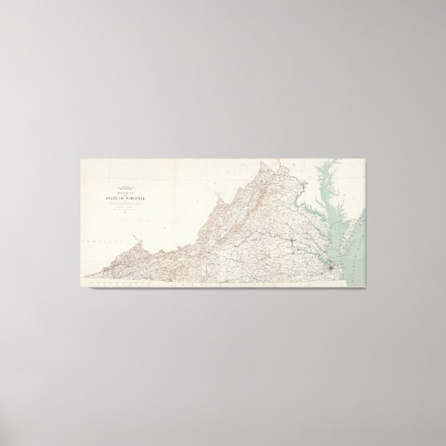 Topografiska Karta i delstaten Virginia (1928) Canvastryck (Framsida)