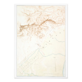 Topografiska karta i ruinerna av Thebes Poster