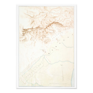 Topografiska karta i ruinerna av Thebes Poster