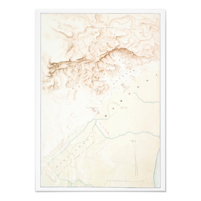 Topografiska karta i ruinerna av Thebes Poster (Framsidan)