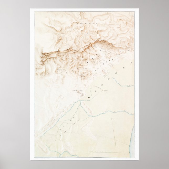 Topografiska karta i ruinerna av Thebes Poster (Framsidan)