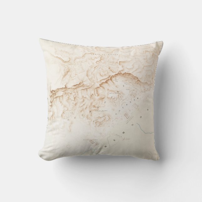 Topografiska karta i ruinerna av Thebes Poster Kudde (Framsida)