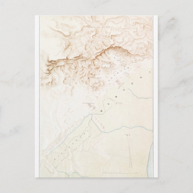 Topografiska karta i ruinerna av Thebes Poster Vykort (Framsida)