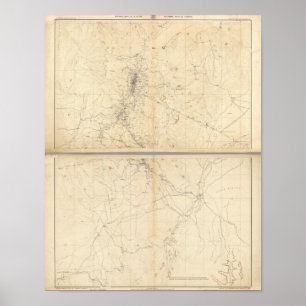 Topografiska Karta i Washoe Mining Region Poster