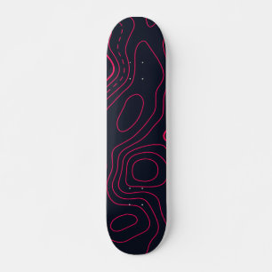 Topografiska Karta Mönster Mini Skateboard Bräda 18,5 Cm