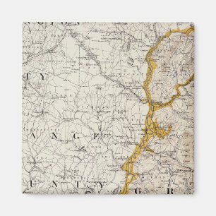 Topografiska och glaciära Karta i New Hampshire 2 Magnet